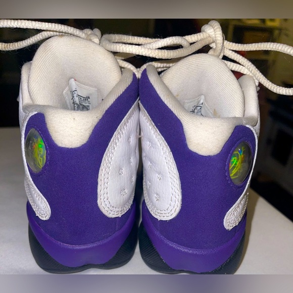 Nike Air Jordan 13  kids 11C Retro Lakers white purple Michael Jordan - Picture 5 of 10